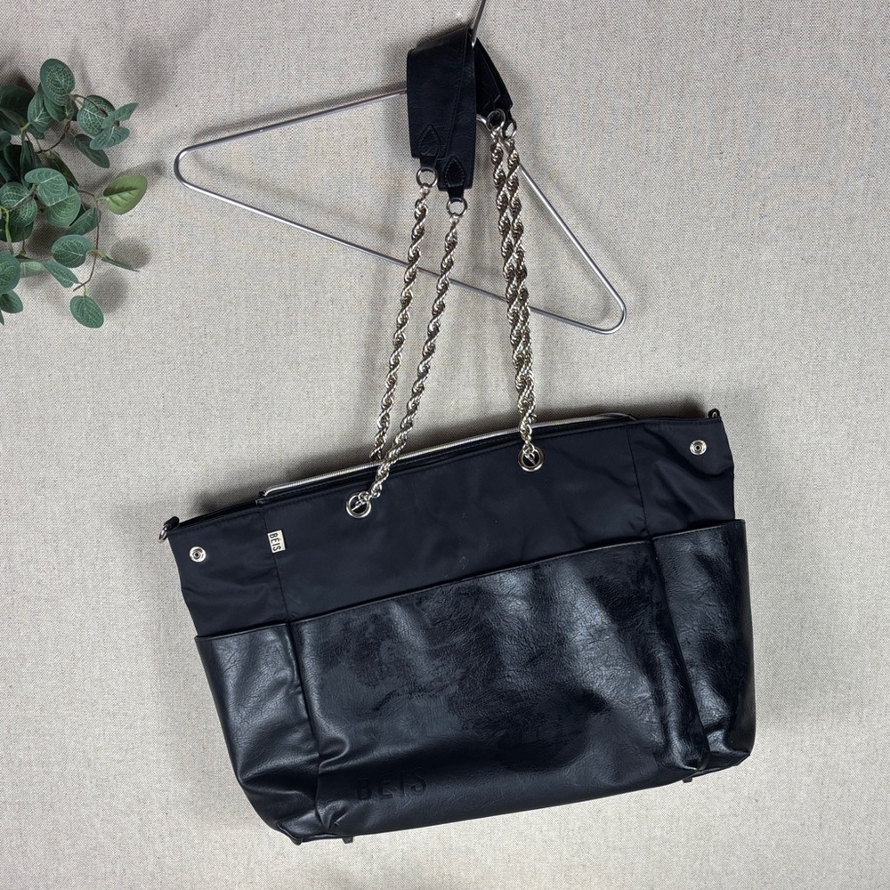 Beis > Black Chain Strap Diaper Bag